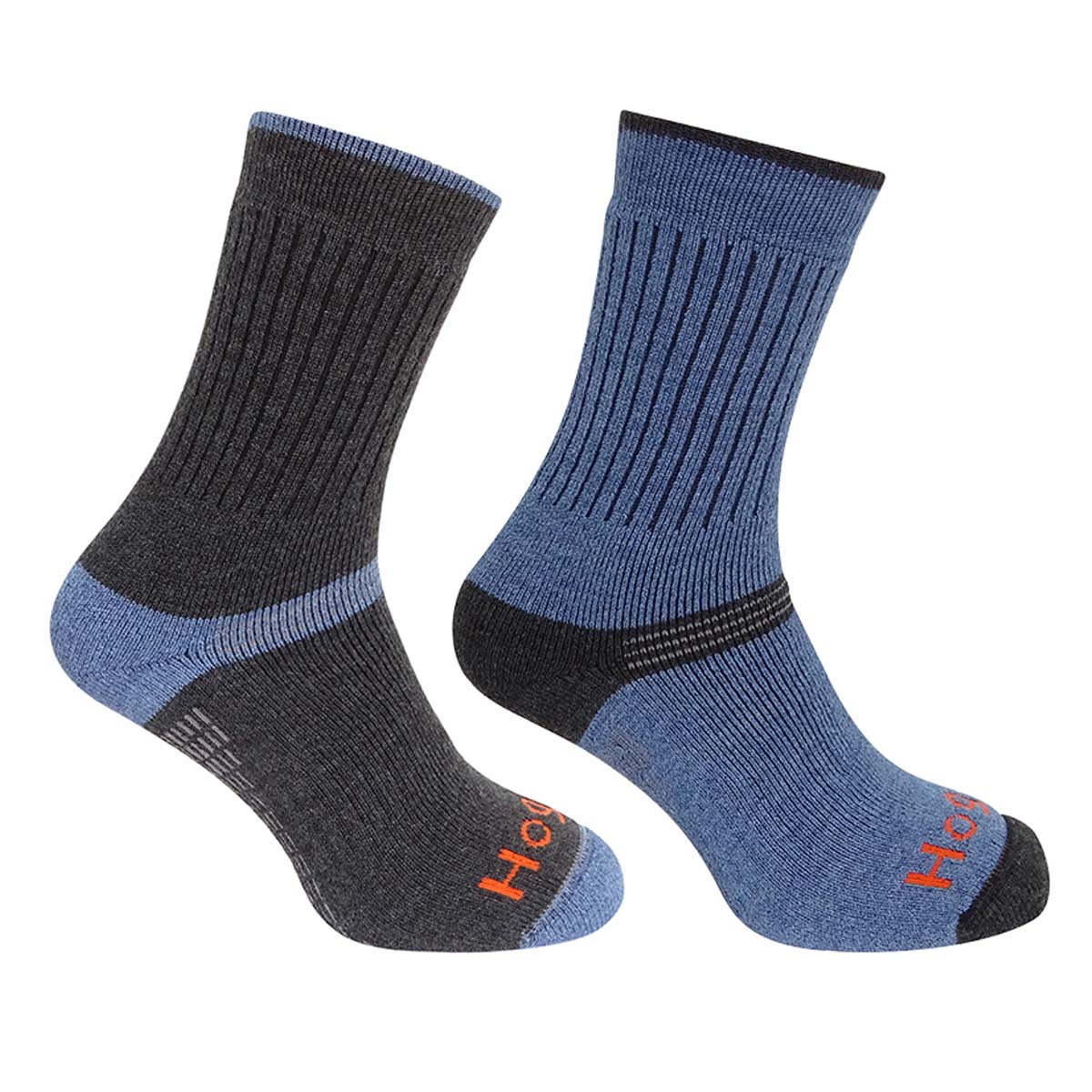 Hoggs Of Fife Tech-Active Sock Twin Pack Charcoal/Denim 