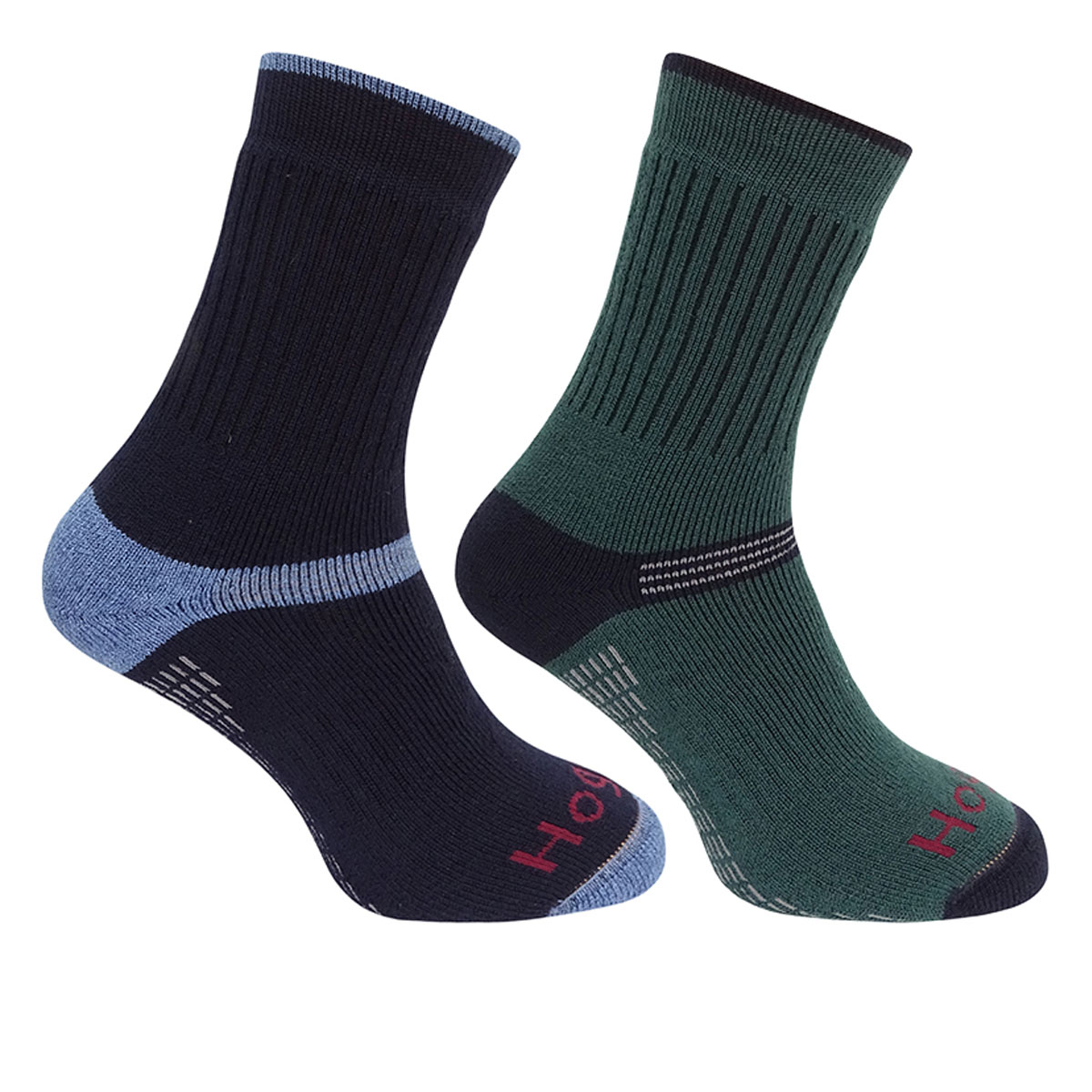 Hoggs Of Fife Tech-Active Sock Twin Pack Green/Navy
