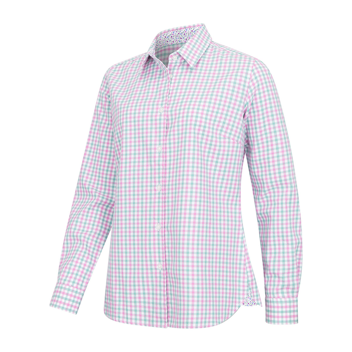 Hoggs Of Fife Becky II Ladies Cotton Shirt Seafoam/Candy