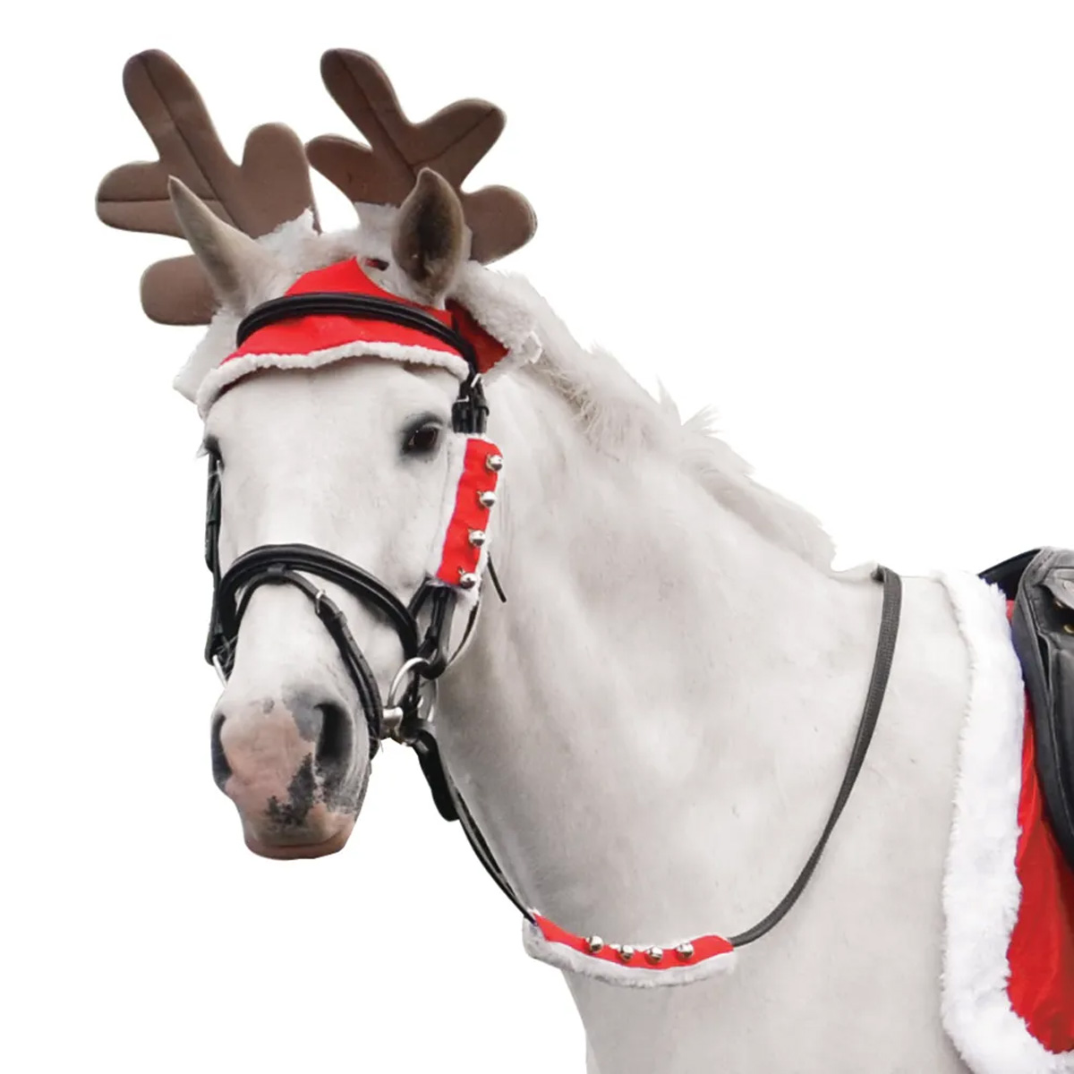 Hy Equestrian Christmas Reindeer Antlers Red