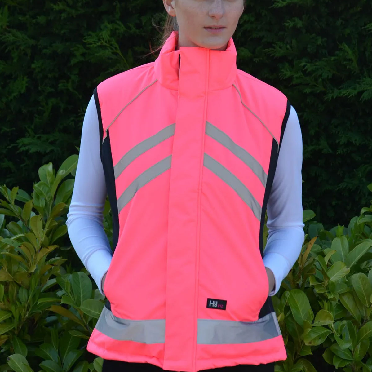 Reflector Padded Gilet by Hy Equestrian Pink