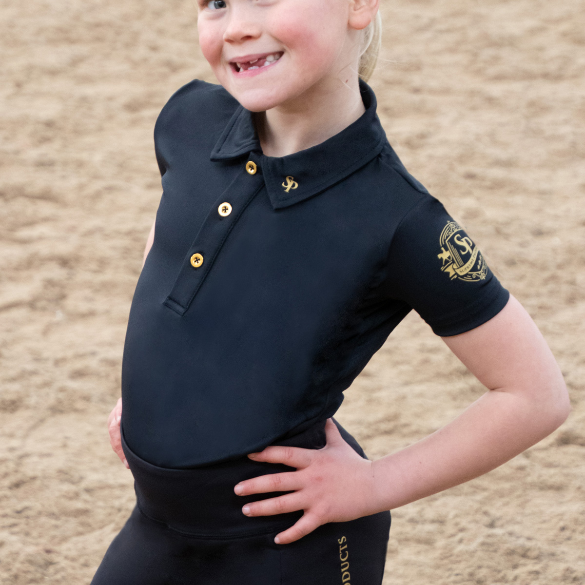 Supreme&#x20;Products&#x20;Active&#x20;Junior&#x20;Show&#x20;Rider&#x20;Polo&#x20;Black