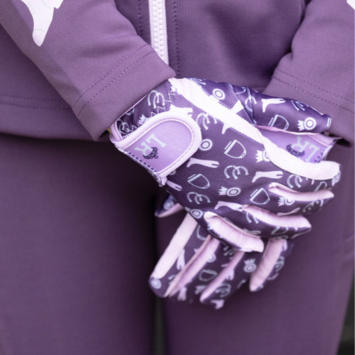 Giddy Up Gymkhana Riding Gloves by Little Rider Purple