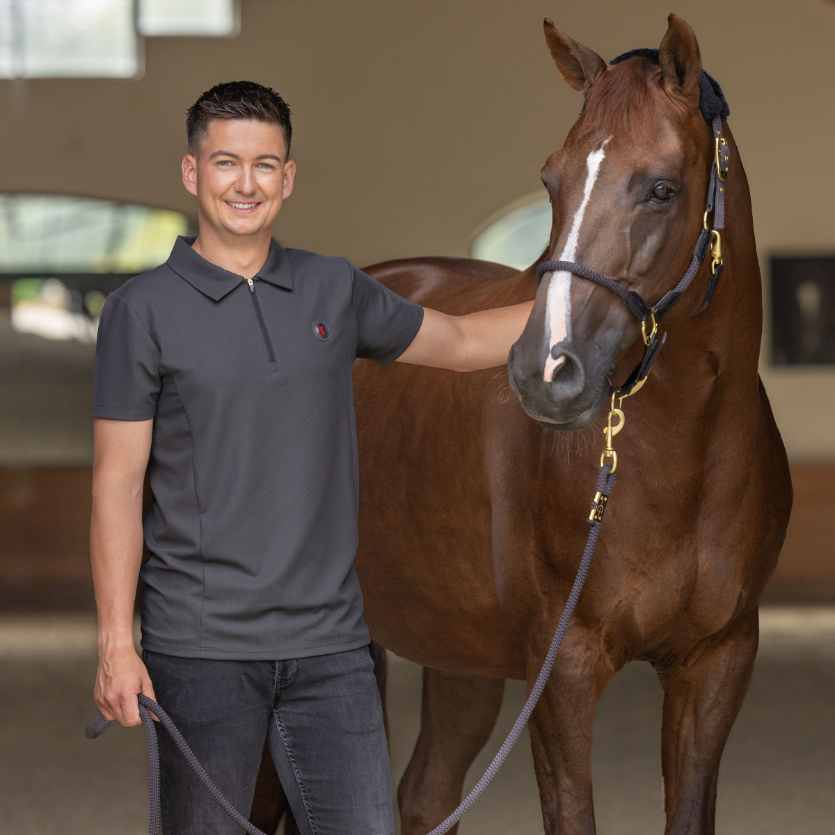 Covalliero Anniversary Mens Polo Shirt Graphite