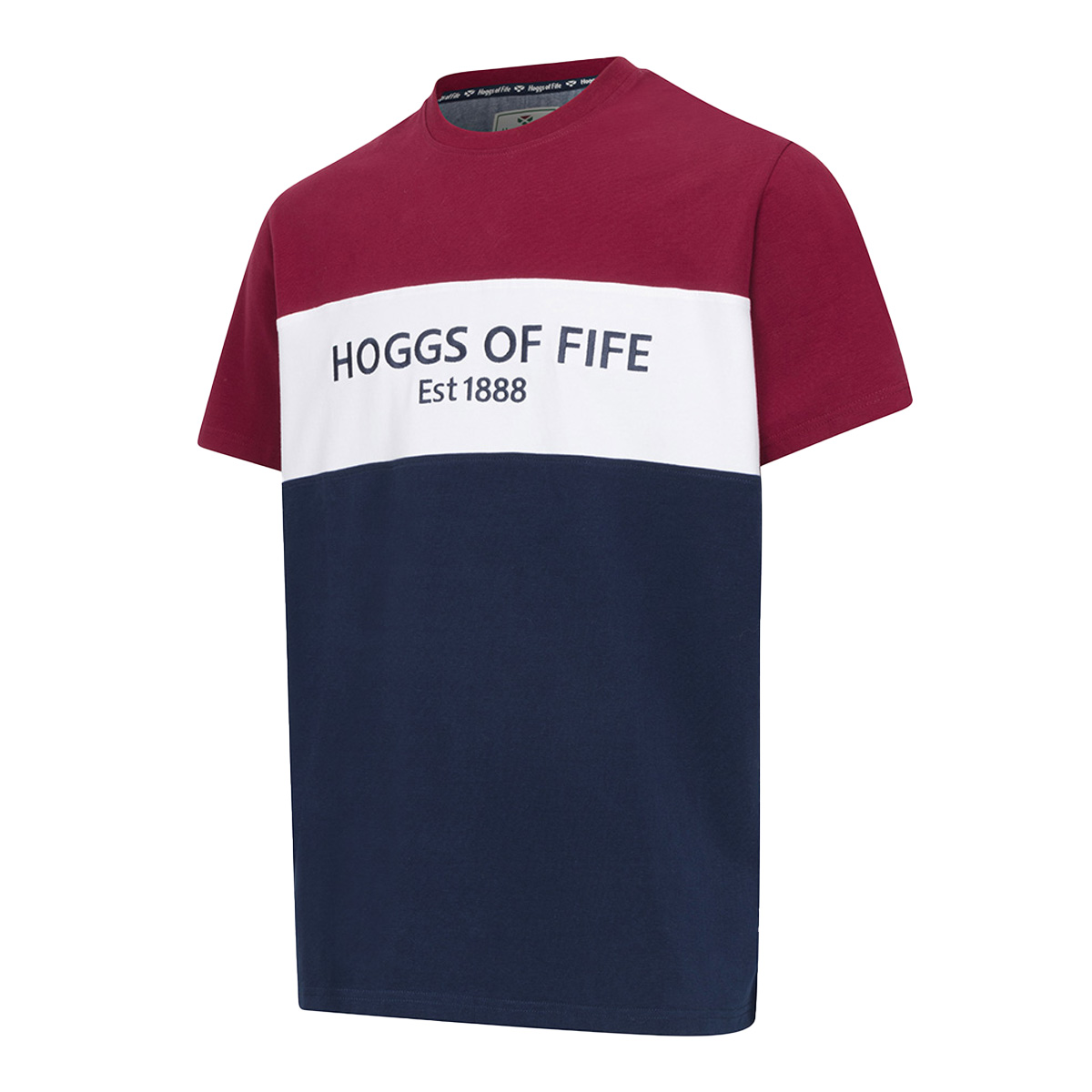 Hoggs Of Fife Dalbeattie Colour Block T-Shirt Burgundy