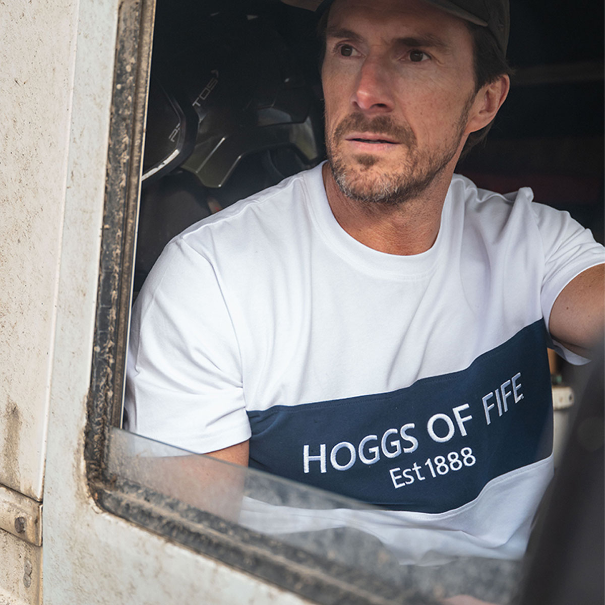 Hoggs Of Fife Dalbeattie Colour Block T-Shirt White