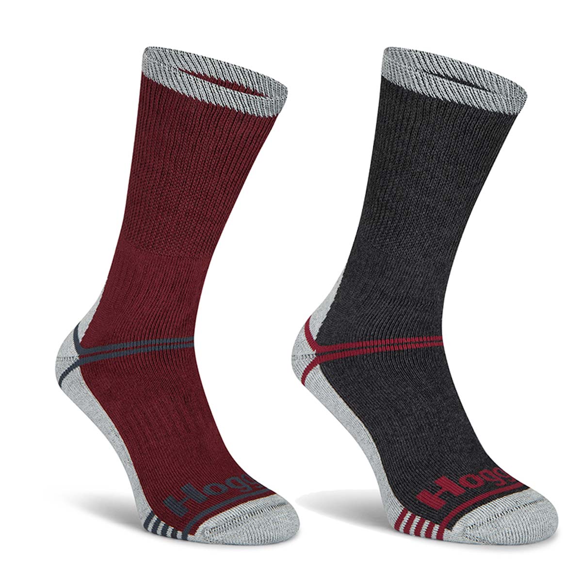 Hoggs Of Fife Field & Outdoor Coolmax Sock Twin Pack Burgundy/Grey