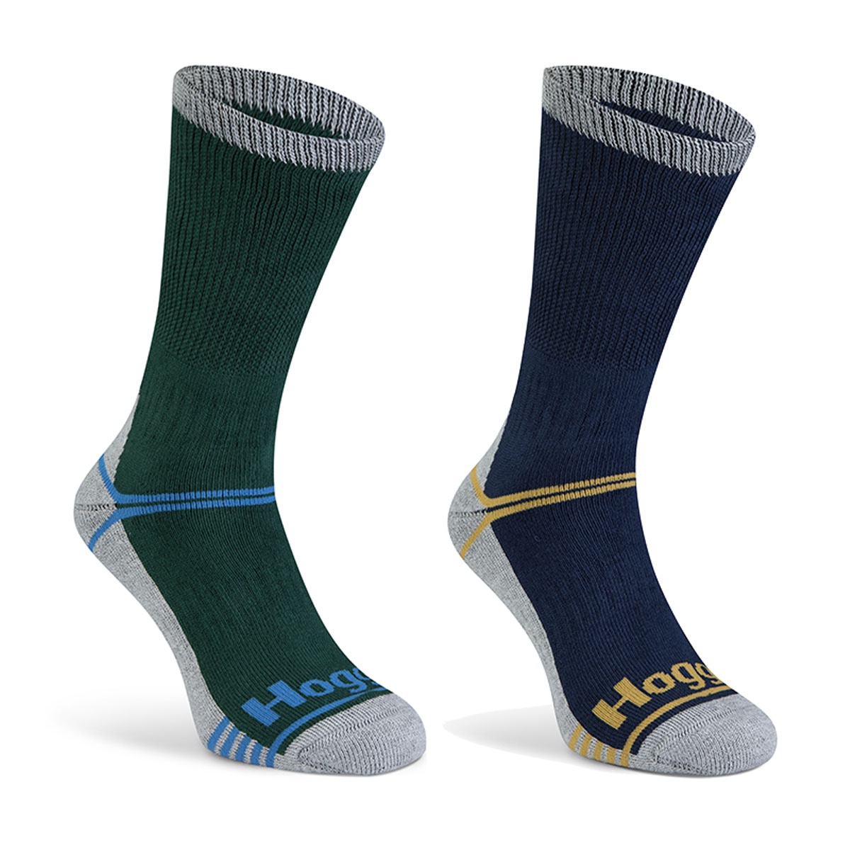 Hoggs Of Fife Field & Outdoor Coolmax Sock Twin Pack Green/Navy