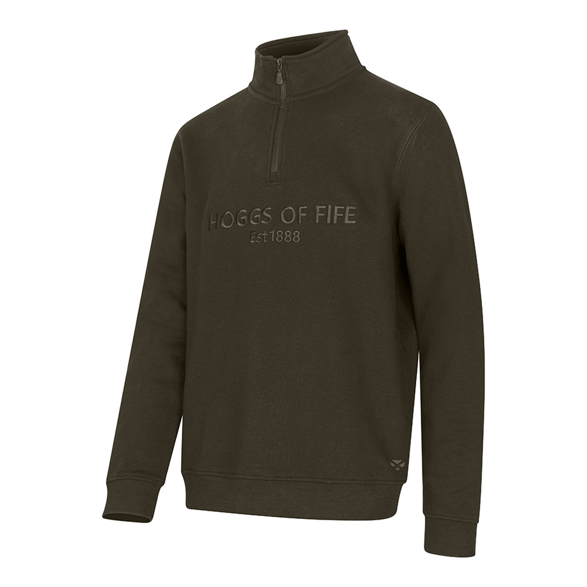 Hoggs Of Fife Galloway 1888 Plain 1/4 Zip Sweatshirt Forest Green 