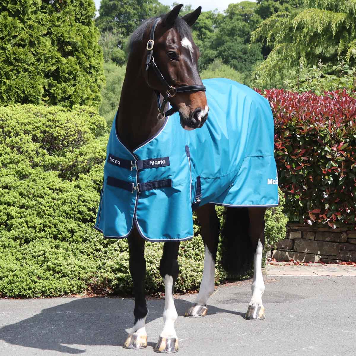 Ventomasta 200g Mediumweight Standard Neck Turnout Rug Petrol Blue