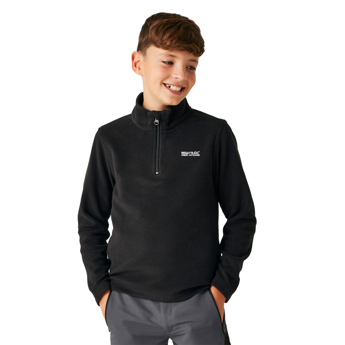 Regatta Kids' Hot Shot II Half Zip Fleece Black