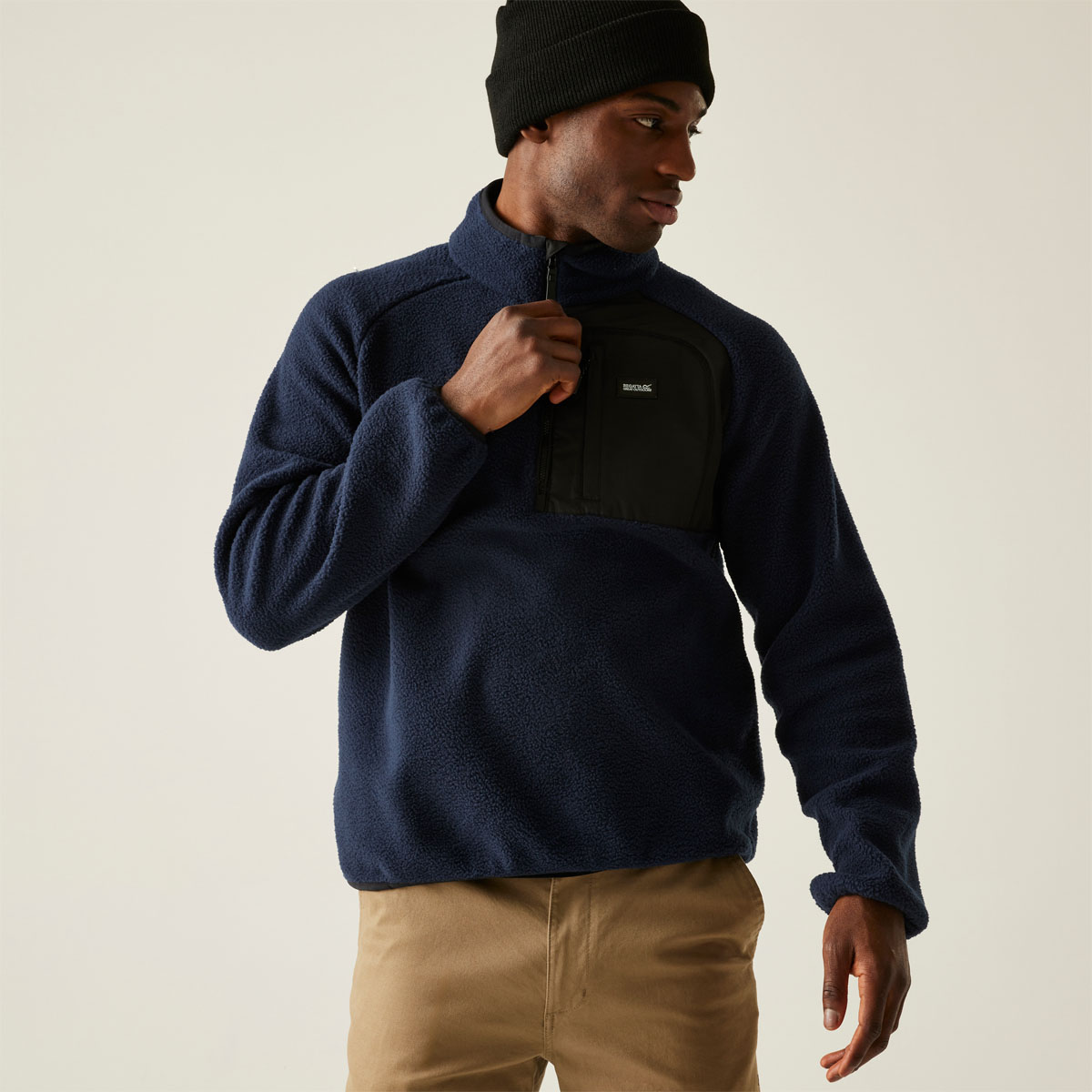 Regatta Men's Frankie Borg Half Zip Fleece Navy Blue