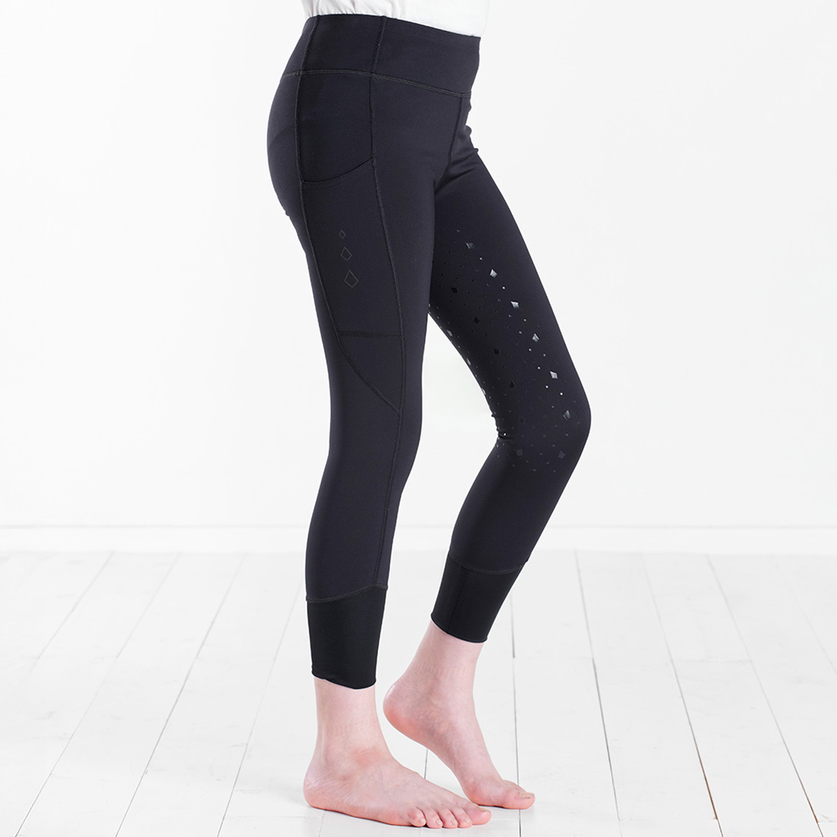 Harry Hall Children's Winter Riding Tights Black