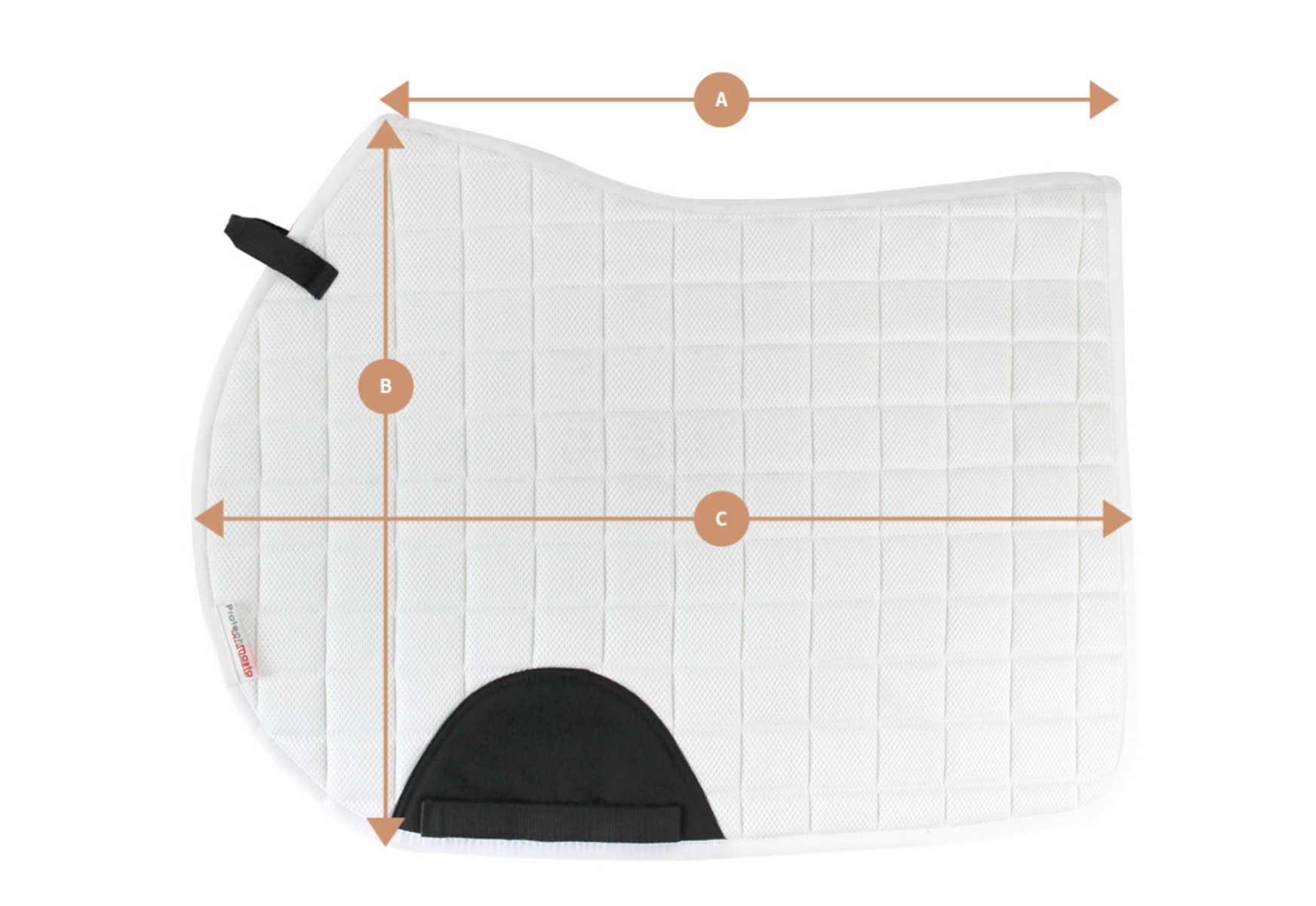 Protechmasta Jump Saddlepad Size Guide | Harry Hall